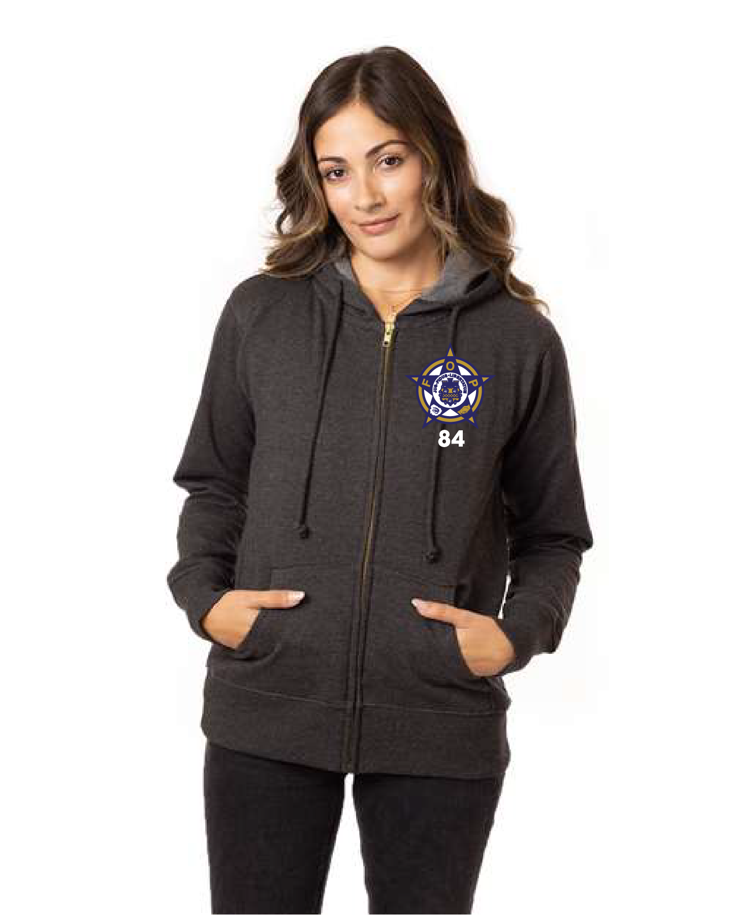 WOMEN'S HEATHERED FULL-ZIP HOODED SWEATSHIRT