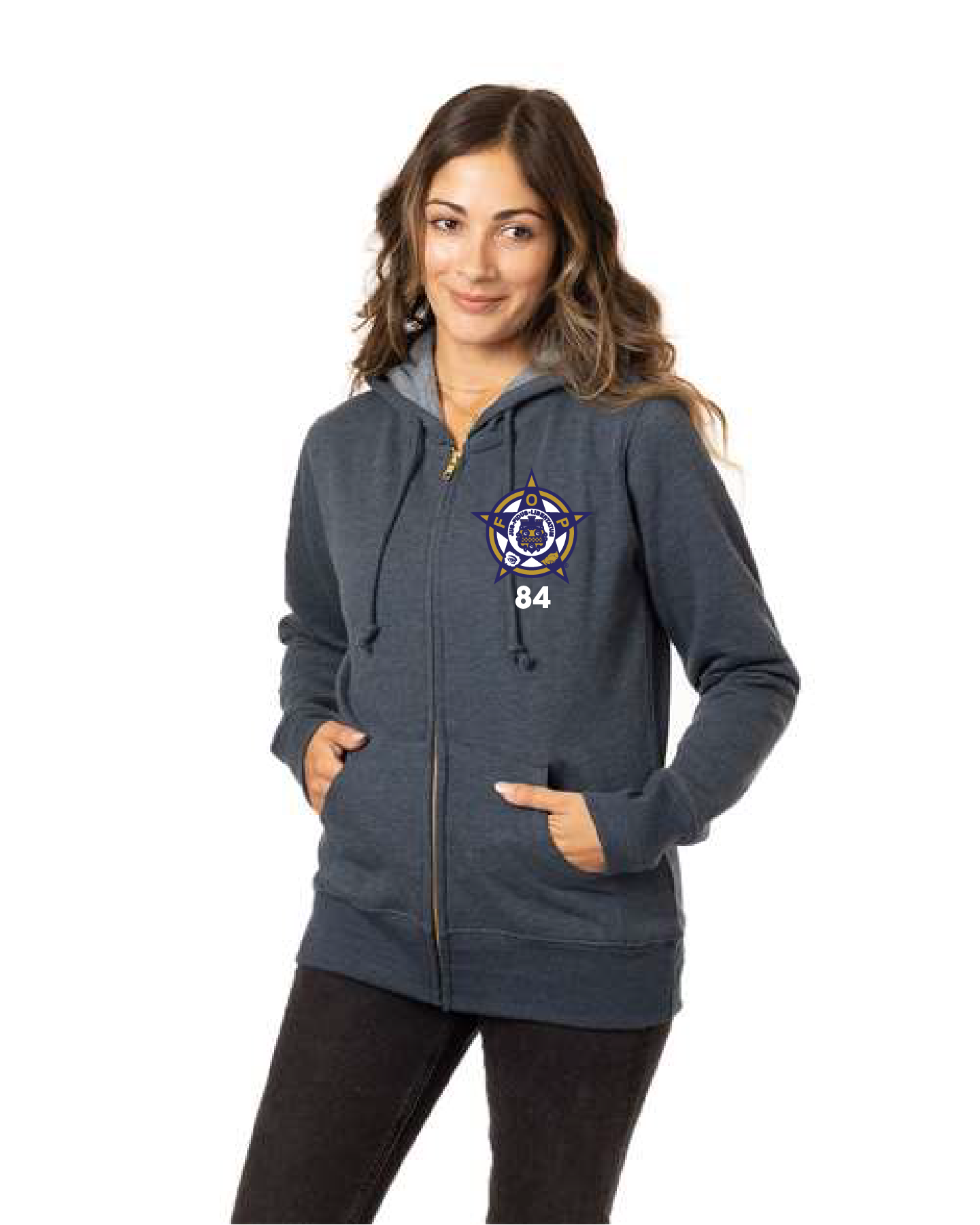 WOMEN'S HEATHERED FULL-ZIP HOODED SWEATSHIRT